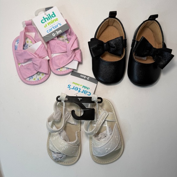 Child of Mine by Carter's Other - Carters Baby Girl Shoes Bundle Sandals Unbranded Mary Janes 0-12M 3 Pairs NEW